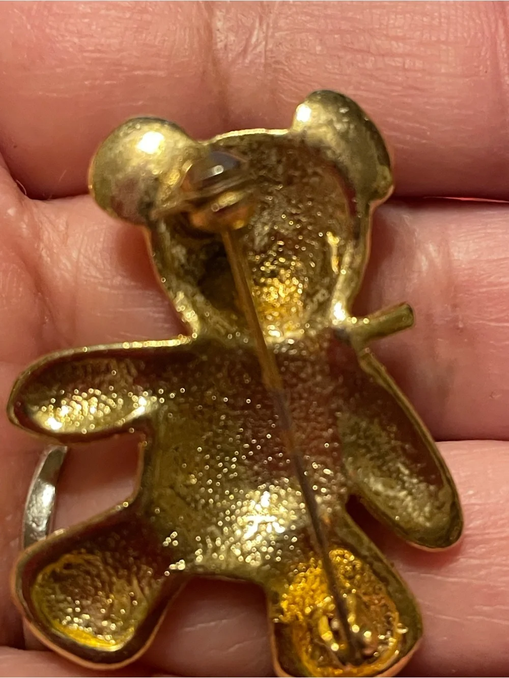 Gold-Tone Red Enamel Teddy Bear And Rhinestone Bear Brooches - Women Jewelry